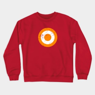 Distressed Orange and White Roundel Crewneck Sweatshirt